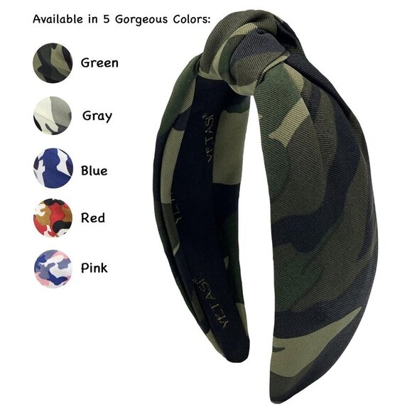 Adult Women Headbands Camo Green Cotton Velvet All Day Wear Fashion Accessory main image 5